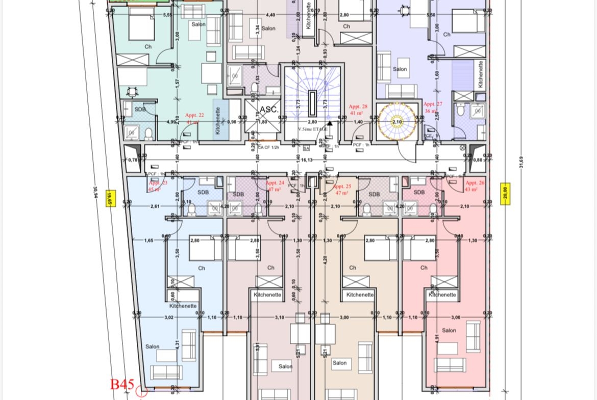 T2 centre ville BAB DOUKKALA sur plan