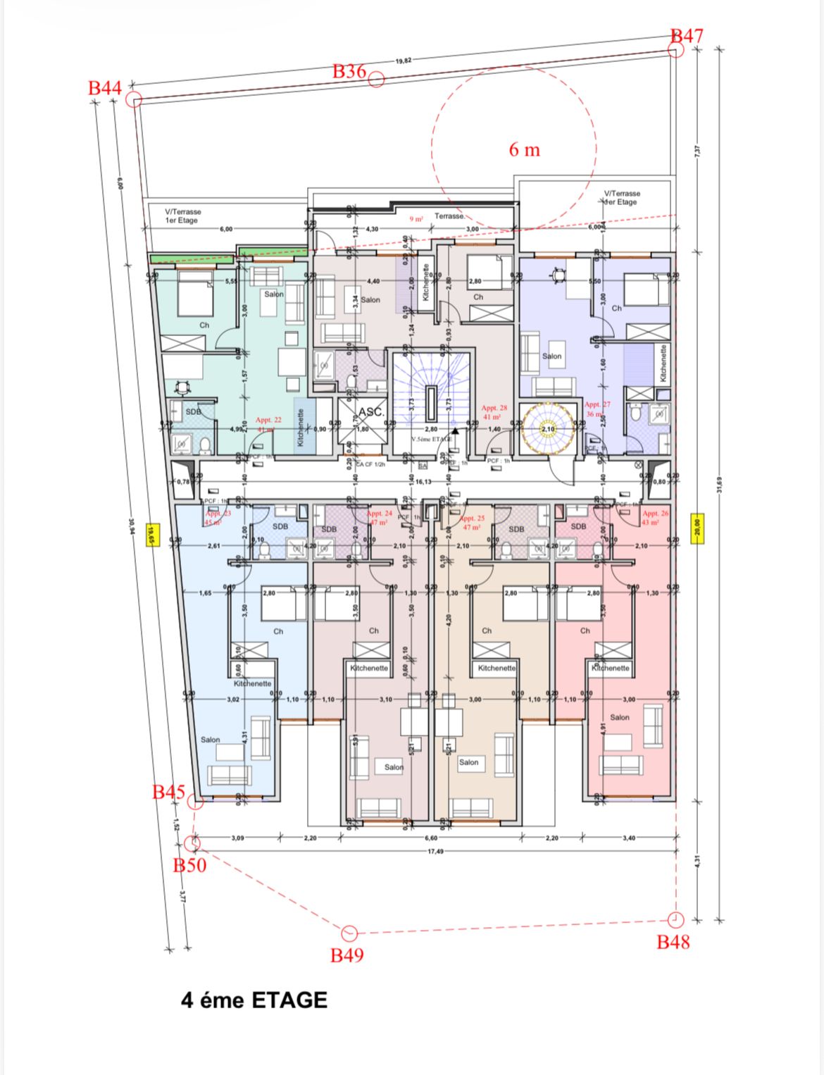 T2 centre ville BAB DOUKKALA sur plan