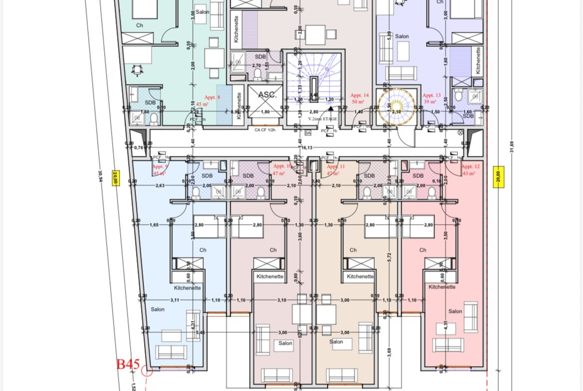 T2 centre ville BAB DOUKKALA sur plan