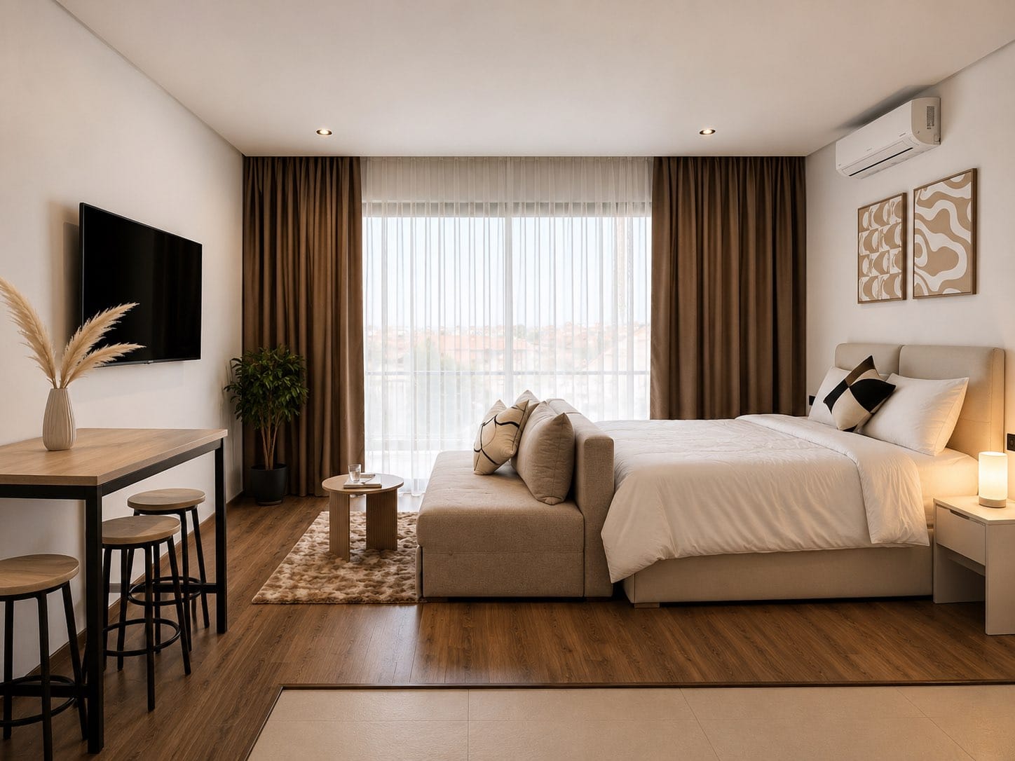STUDIO MEUBLÉ NEUF AVEC PISCINE | ROUTE DE CASABLANCA – MARRAKECH / À LOUER